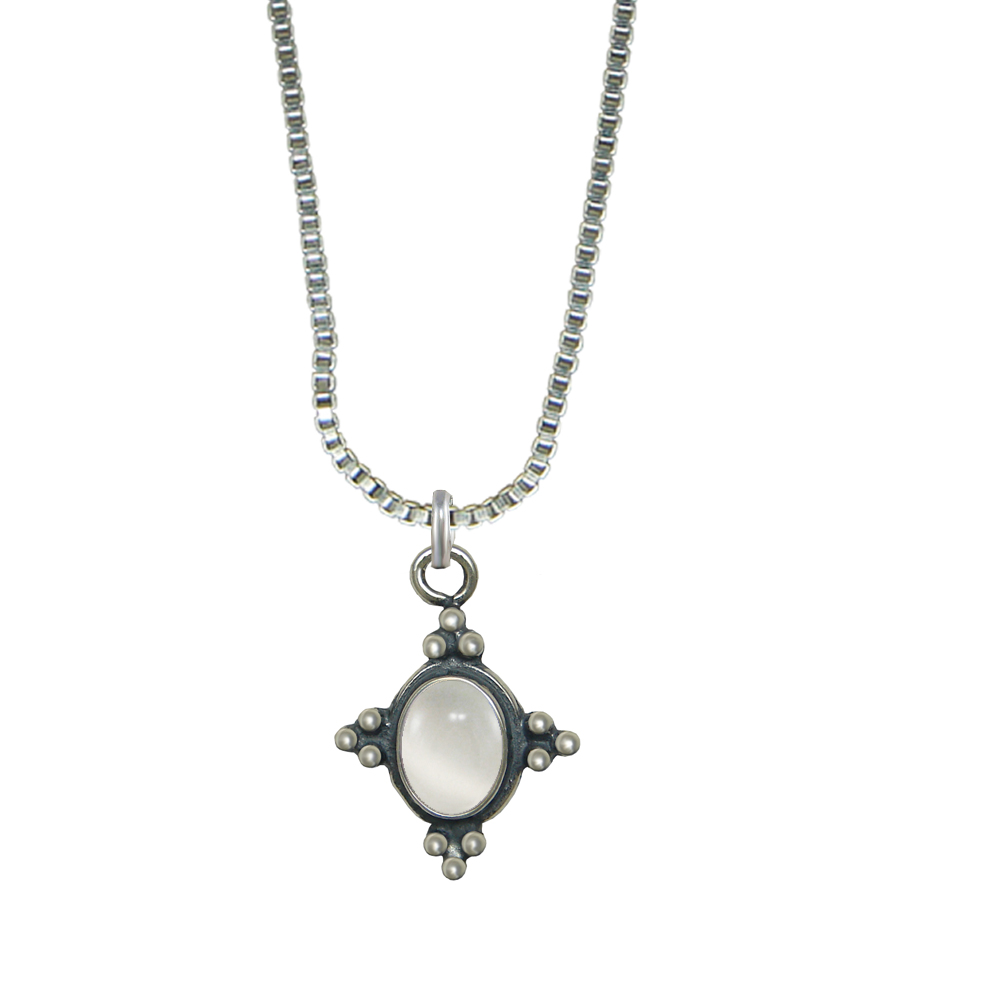 Sterling Silver Little White Moonstone Pendant Necklace